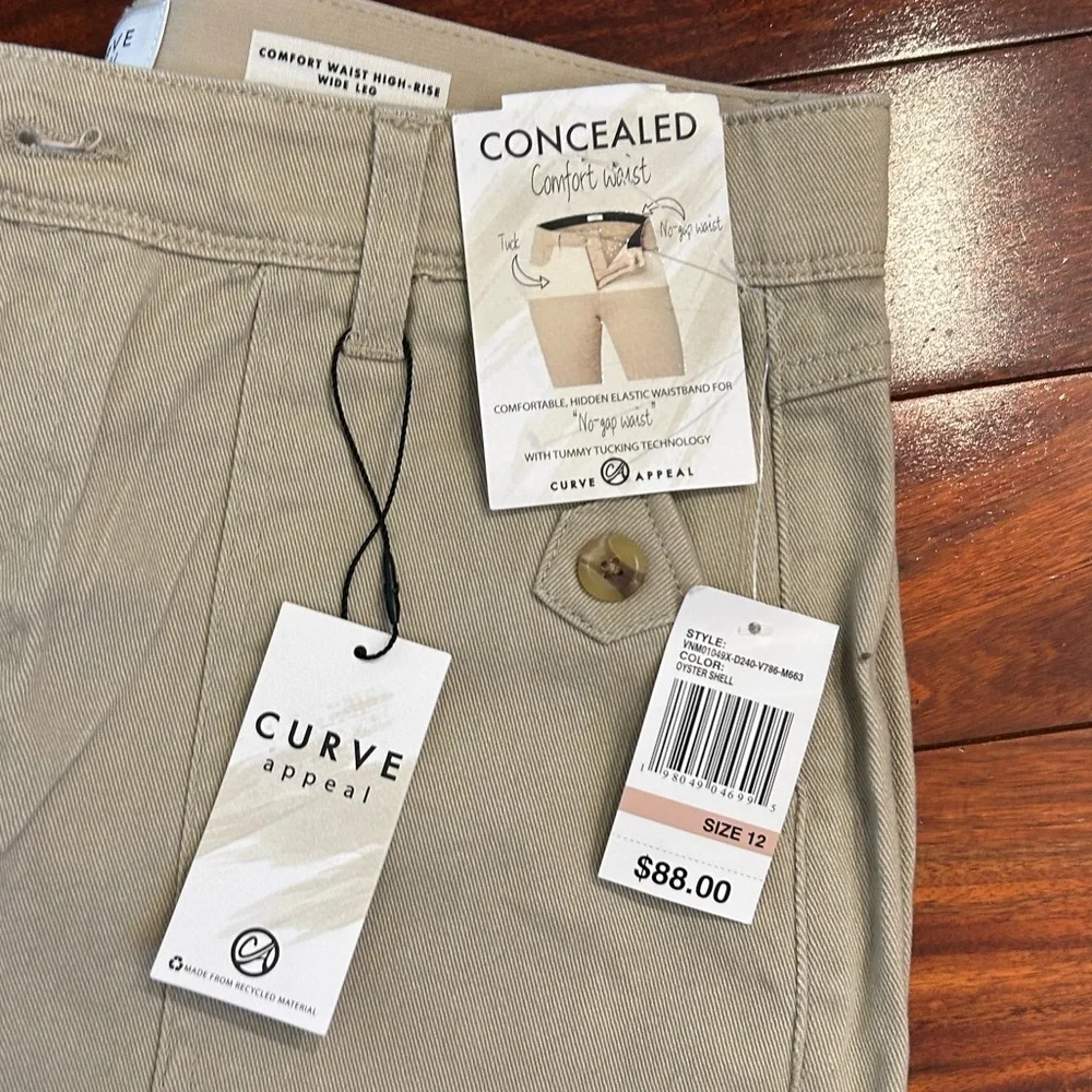 NWT-Curve Appeal Concealed comfort waist wide Leg Pants size 12 - Picture 3 of 7